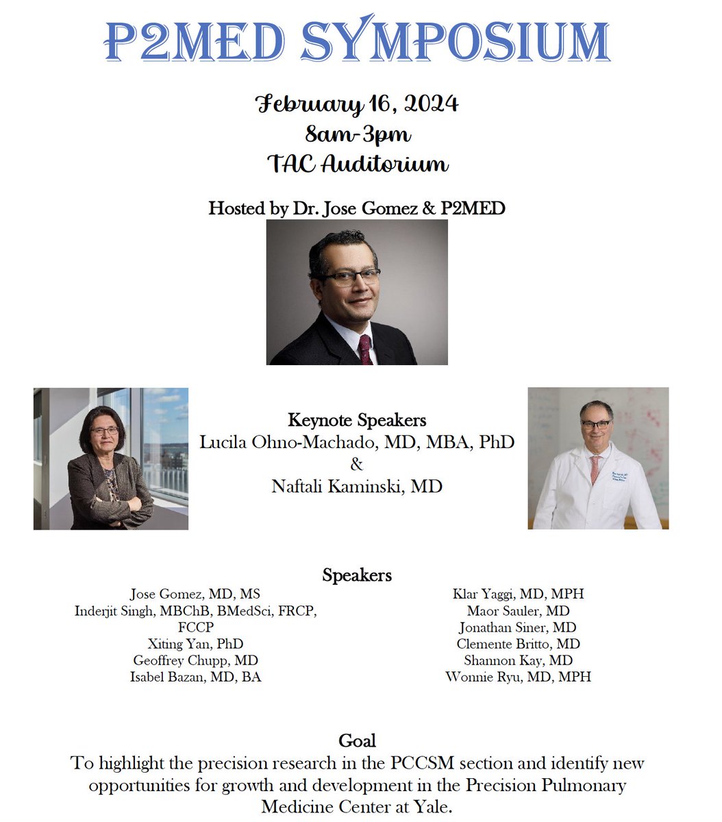 KaminskiMed's tweet photo. So it starts. The inaugural Precision Pulmonary Medicine Symposium at @YalePCCSM!! Dr. Jose Gomez Villalobos the Director of #P2MED is providing opening remarks and the program is amazing!!
#CureLungDisease https://t.co/LHQjkdpuJa