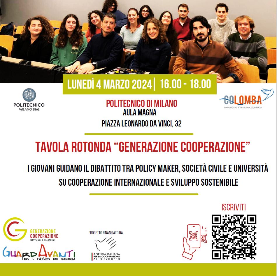 📌Il 4 MARZO 2024 i giovani guidano il dibattito tra policy maker, società civile e università su cooperazione internazionale e sviluppo sostenibile al Politecnico di Milano @polimi 👉PARTECIPA ANCHE TU! eventi.polimi.it/.../generazion…