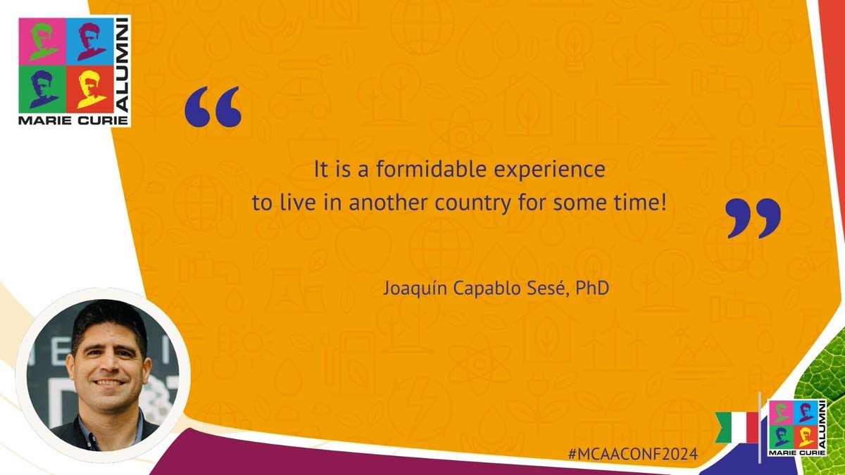 MCAA Italy Chapter (@mcaa_italy) on Twitter photo We are happy to introduce you to Joaquín Capablo Sesé. Originally from Spain, he spent his fellowship in Varese, Italy. He will be back in the country for the #MCAACONF2024 in about a month. Check out what he has to say about his experience!
<a href="/MSCActions/">Marie Skłodowska-Curie Actions</a>
<a href="/Mariecurie_alum/">Marie Curie Alumni Association (MCAA)</a> We are happy to introduce you to Joaquín Capablo Sesé. Originally from Spain, he spent his fellowship in Varese, Italy. He will be back in the country for the #MCAACONF2024 in about a month. Check out what he has to say about his experience!
<a href="/MSCActions/">Marie Skłodowska-Curie Actions</a>
<a href="/Mariecurie_alum/">Marie Curie Alumni Association (MCAA)</a>