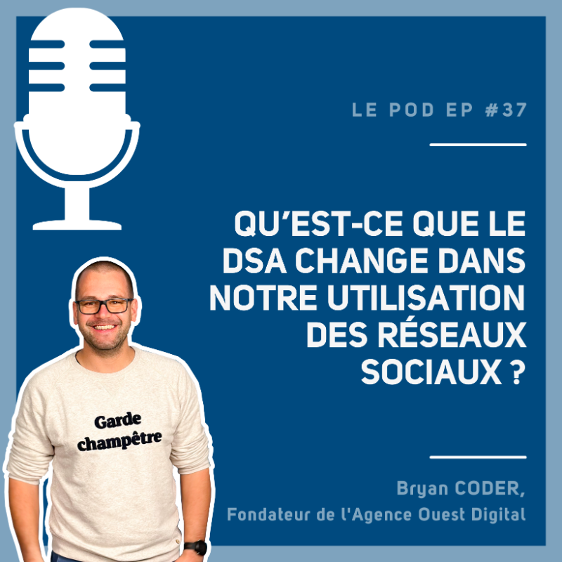 Ouest_Digital's tweet photo. L'entrée en vigueur du DSA a apporté quelques changements sur les plateformes sociales et dans notre utilisation au quotidien des réseaux sociaux ! Dans le dernier épisode de notre #podcast, @brycoder fait le tour du sujet 🔥
🎧 Ecoutez #lepOD : https://t.co/DISzSPO5Qs