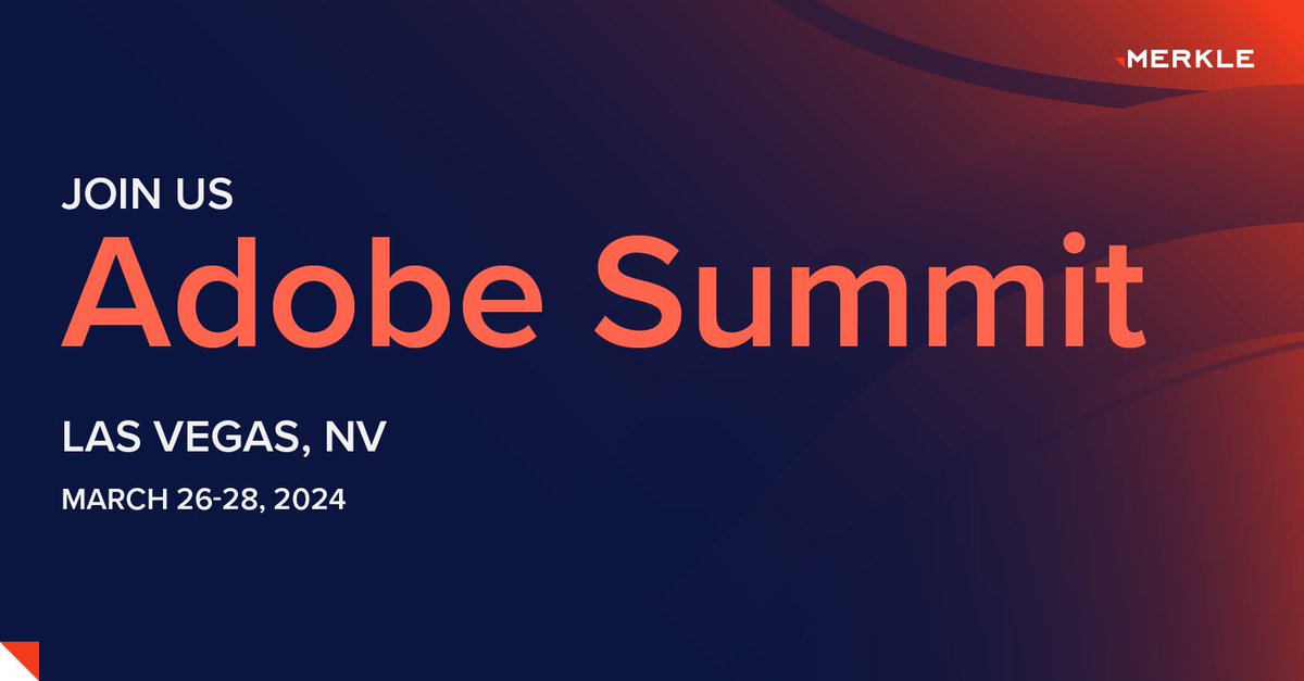 We’re back at this year’s @AdobeSummit as a Diamond Sponsor! 💎 Join us in Las Vegas starting on Mar 26–28 for three days of speaker sessions, special events, and more: ow.ly/nILI50QCis0 #AdobeSummit2024 @Adobe #AdobePartner