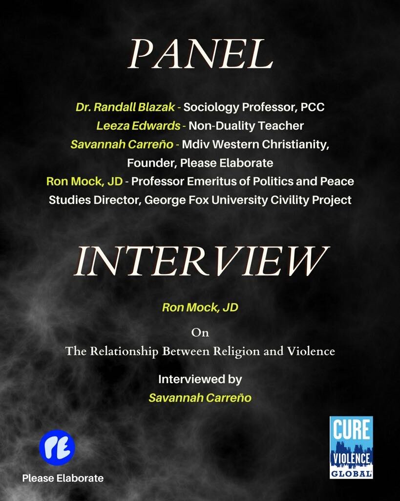 Join us in Portland on Feb 28 from 7-9 pm at the Portland Community College to hear from experts with different perspectives on the violent nature of humanity’s quest for peace.
