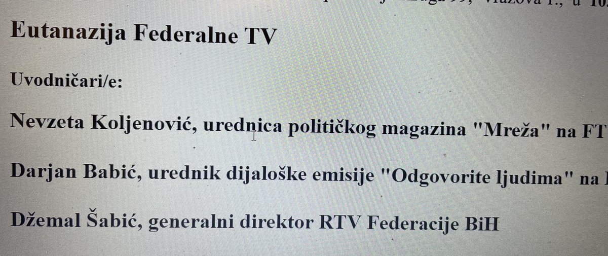 fuadidi's tweet photo. Ekskluzivno @KRUG_99 otvara temu
Da li umire novinarstvo i mediji u #BiH.
Da li će sa njima biti ugušena i demokratija
Zašto nestaju ili propadaju nekada moćne medijske kuće i velike novine.
#FTV #RTBiH #Dani #Stav #Oslobođenje #Avaz https://t.co/K0yQG9mBQE