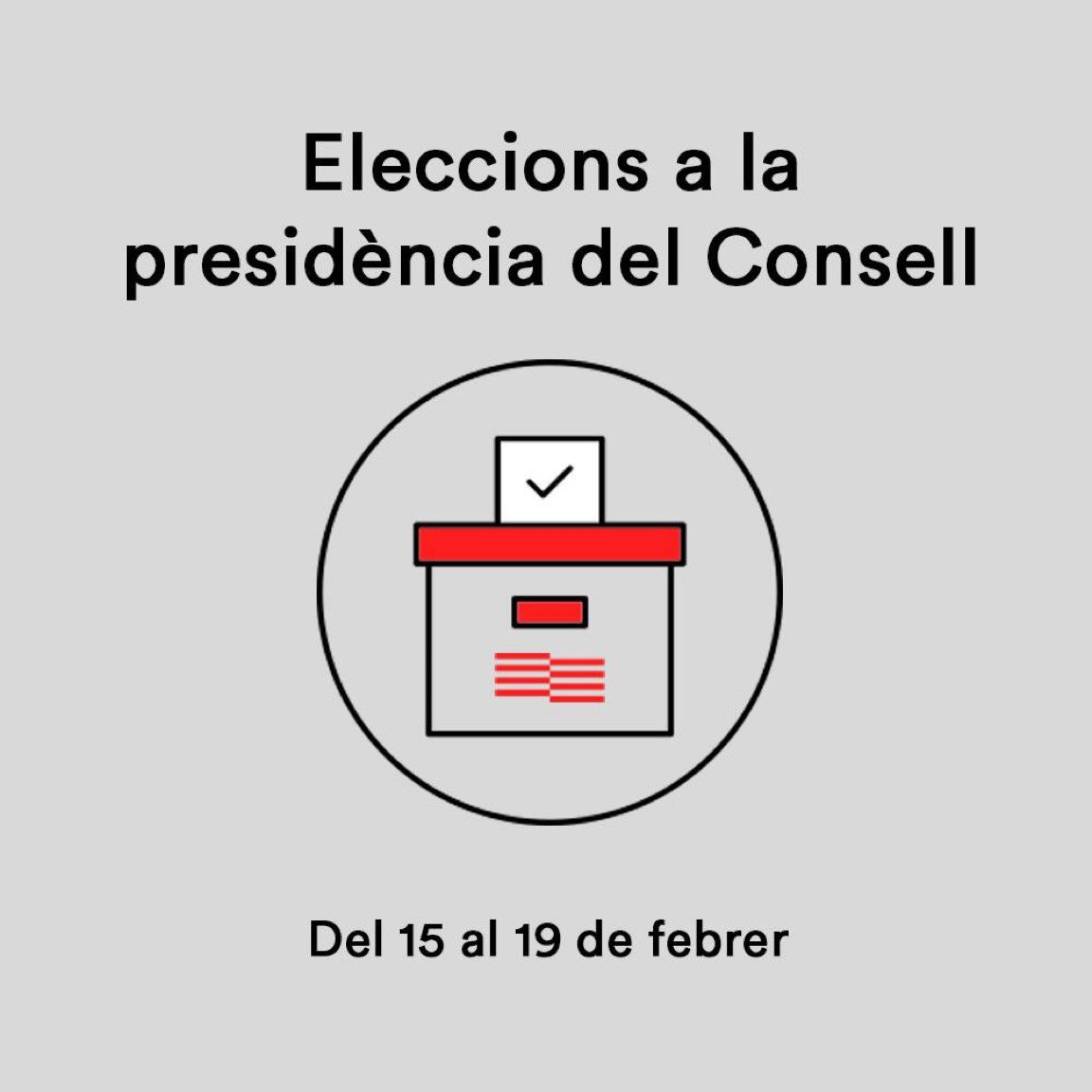 Fins dilluns 19 de febrer està oberta la votació per escollir la presidència del Consell de la República.

🔗Vota aquí: rb.gy/cb9wcg

#EleccionsConsell24