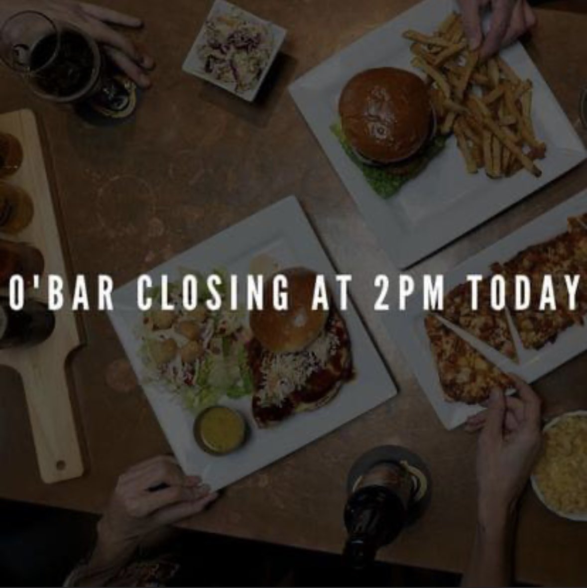 Due to the inclement weather, we are closing at 2pm today.
We will reopen tomorrow at 11am.
Be safe out there!

#Cheers #closingearlytoday #seeyoutomorrow