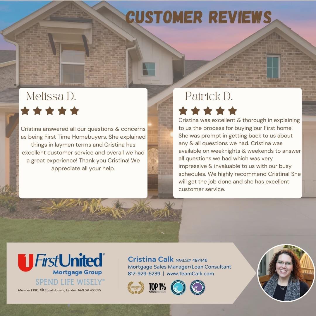 Couples that write reviews together, stay together 💗
#FiveStarReview #DFWMortgageLending #TeamCalk #MortgageMama #MortgageLending #NorthTexasLending #HelperOfThePeople #TarrantCounty #RiversideHomebuilder #TeamCALK #HasletTX #FortWorthTX