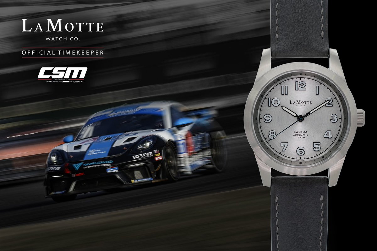 CzabokSimpson's tweet photo. New Sponsor Announcement! We are very excited to welcome LaMotte Watch Company to the team! @Customer_Racing @IMSA #CSM https://t.co/GmJBwkwBbH