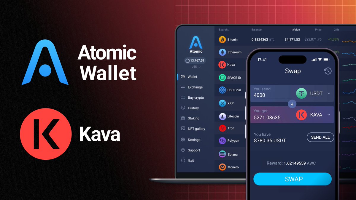 Stake or trade your $KAVA on non-custodial @AtomicWallet! @KAVA_CHAIN is  the only Cosmos-based PoS ecosystem with a native token hard-capped at ~1B.
