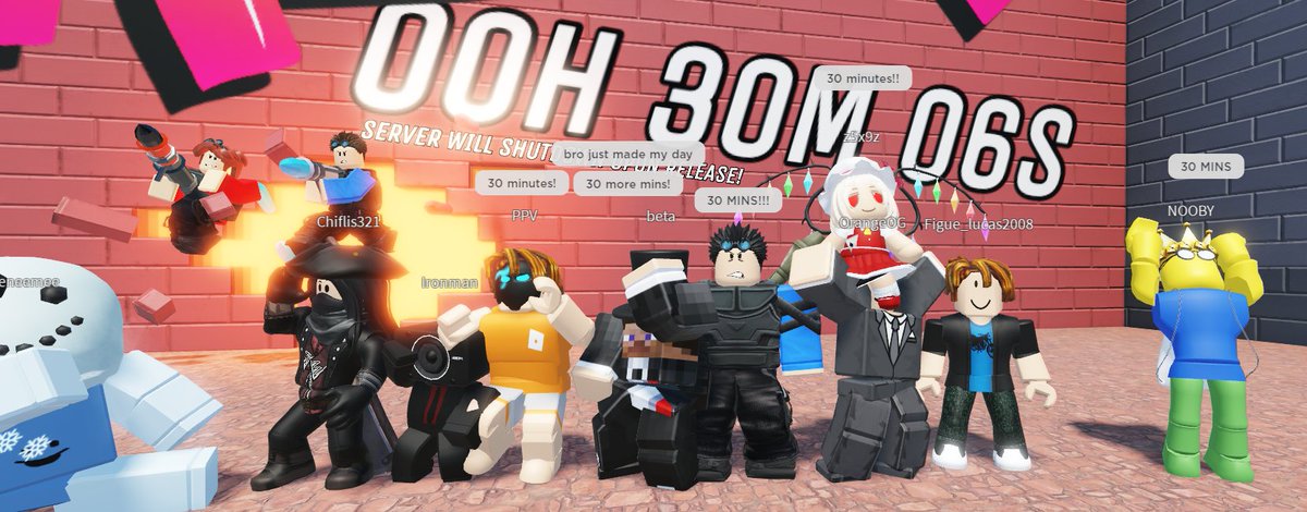 🚀 30 Minutes until we release our new game in Beta! Join us before it goes live in our hangout server, and rejoin when servers shutdown. Game: roblox.com/games/12779982… #Roblox #Rocketeers