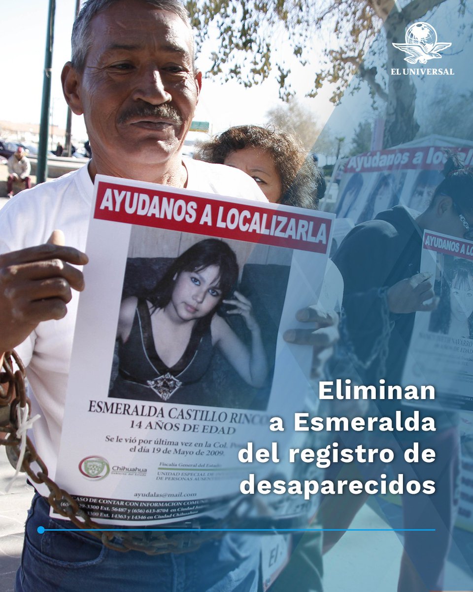 El_Universal_Mx's tweet photo. “Ahora en diciembre nos dimos cuenta de que Esmeralda había sido desaparecida de las listas y esto es grave", dijo José Luis Castillo, padre de la mujer. https://t.co/0A1vE0PFtF https://t.co/R0tAgtgYaK