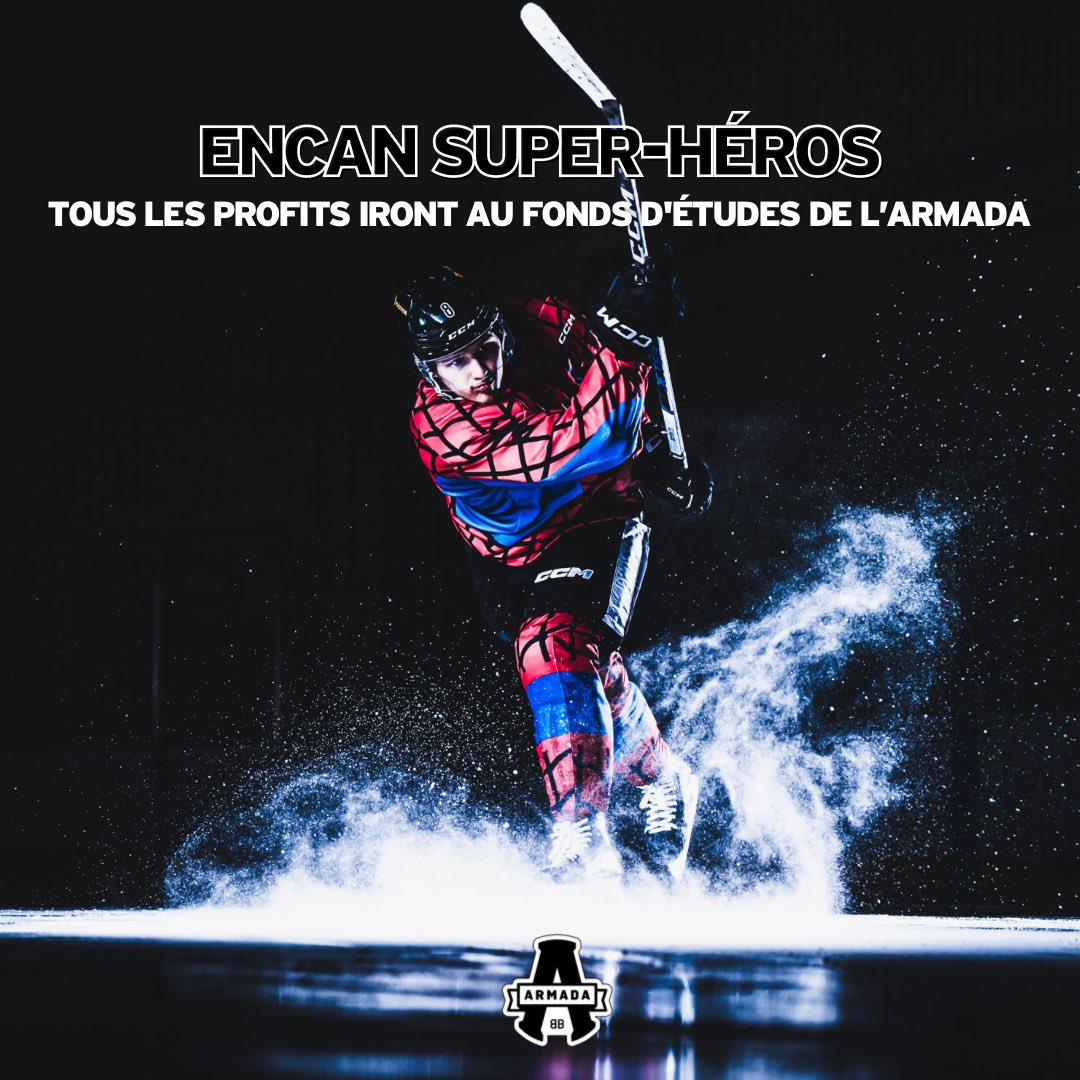 L’encan des chandails Spider-Man est en cours! 🕸️

Tu veux l’un de ces magnifiques chandails? Mise à l’encan virtuel! Tous les profits iront au fond d’études des joueurs! 😃

POUR MISER 👉 encanpro.ca/encans/armada

#RéEmbarqueDansLArmada ⚫️⚪️