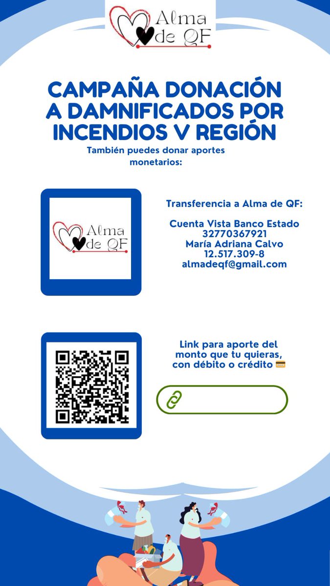 ColegioQFyBQ's tweet photo. 📣 Atención amigos y colegas: @almade_qf y @ColegioQFyBQ se unen para apoyar a los damnificados por los incendios en la V región #Valparaíso y #ViñaDelMar Necesitamos reunir dinero y donaciones  para ir en apoyo directo de nueve familias del rubro #QFyBQ afectadas. #Incendios https://t.co/pNspICivfI
