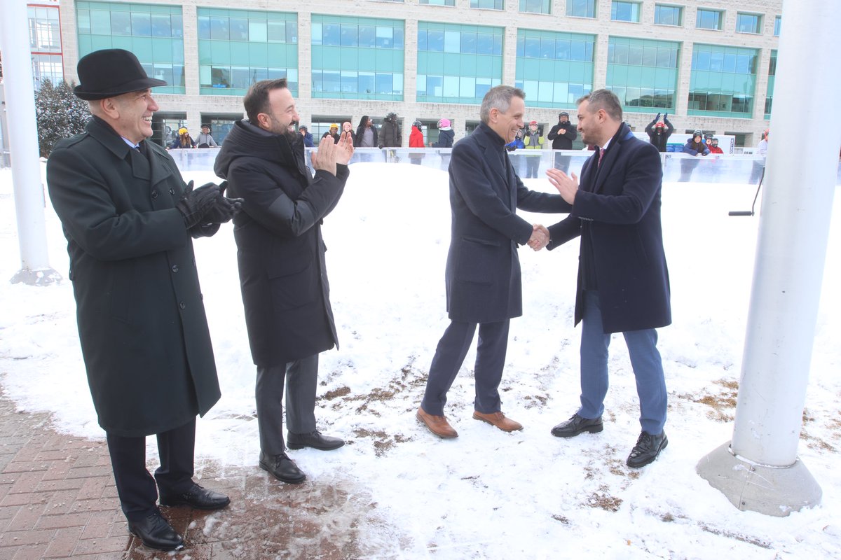 Adriatik_K's tweet photo. In a very cold weather but heartwarming occasion of the 16th anniversary of independence&amp; 15 years of 🇽🇰🤝🇨🇦 diplomatic relations, we had the honour to raise the flag at the premises of @ottawacity in recognition of these milestones. 
Thankful to Mayor @_MarkSutcliffe &amp; his team. https://t.co/VVTbsldblf