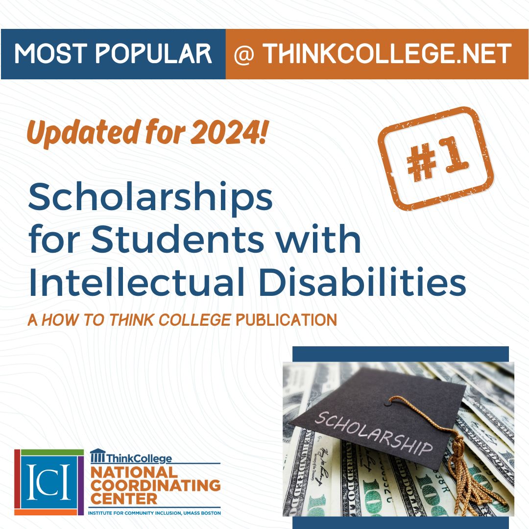 thinkcollegeICI's tweet photo. Our most popular publication has just been updated for 2024! Get the most up-to-date information on college scholarships for students with intellectual disability. https://t.co/GJp9sMZMFZ #ThinkCollege #InclusiveHigherEd #ChangingExpectations #IncreasingOpportunities https://t.co/mITJxEWLuc