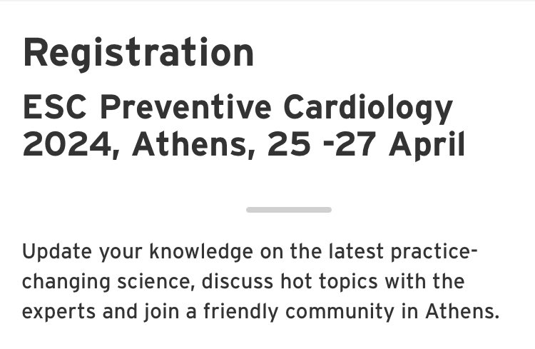 Have you got plans this weekend? Why not book for the ESC Preventive Cardiology in April? An amazing conference and in beautiful #Athens! Cann’t think of a reason not to go! Can u? Make sure u get early bird registration!! escardio.org/Congresses-Eve… lots of networking & great food!