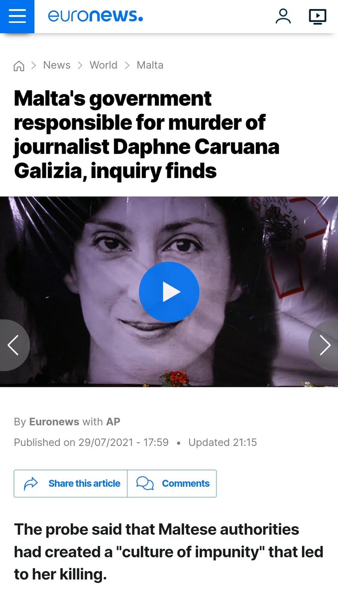 adrian_tabone's tweet photo. @AlexanderTanti @MinisterIanBorg The corrupt mafia government you are still part was found responsible for the murder of a journalist. Just sayin... https://t.co/ic97yDdgFN