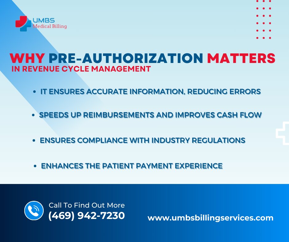 umbsofficial's tweet image. Learn how pre-authorization can streamline processes and enhance financial efficiency and patient satisfaction within the healthcare revenue cycle.
#HealthcareEfficiency #RevenueCycleOptimization #PreAuthorizationBenefits #umbsbilling