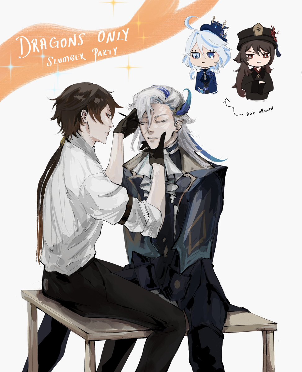 mailunes's tweet photo. Dragon slumber party🐉

#neuvili #Neuvilette #Zhongli #GenshinImpact #原神 https://t.co/efF3gdK0wS