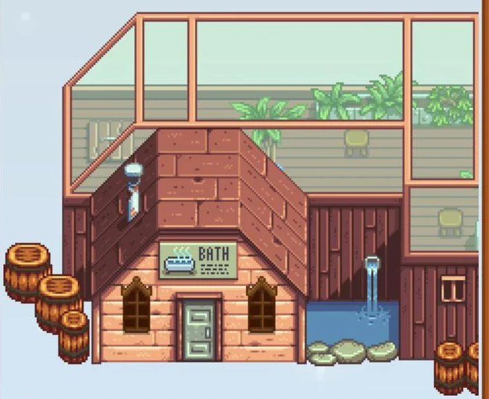 Why does the spa have to be such wasted potential

posted by u/The_Claret. Post url: shorturl.at/hjy56 #StardewValley #Stardew