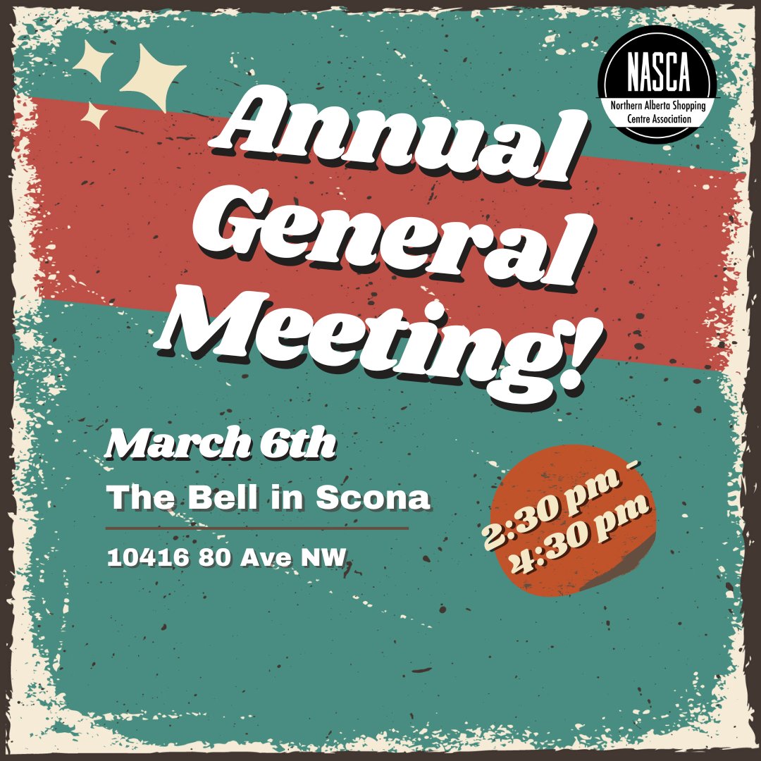ShopNASCA's tweet photo. Save The Date! Our Annual General Meeting is happening March 6th @ The Bell in Scona. Ticket link coming soon. https://t.co/T7kMtIG0WT