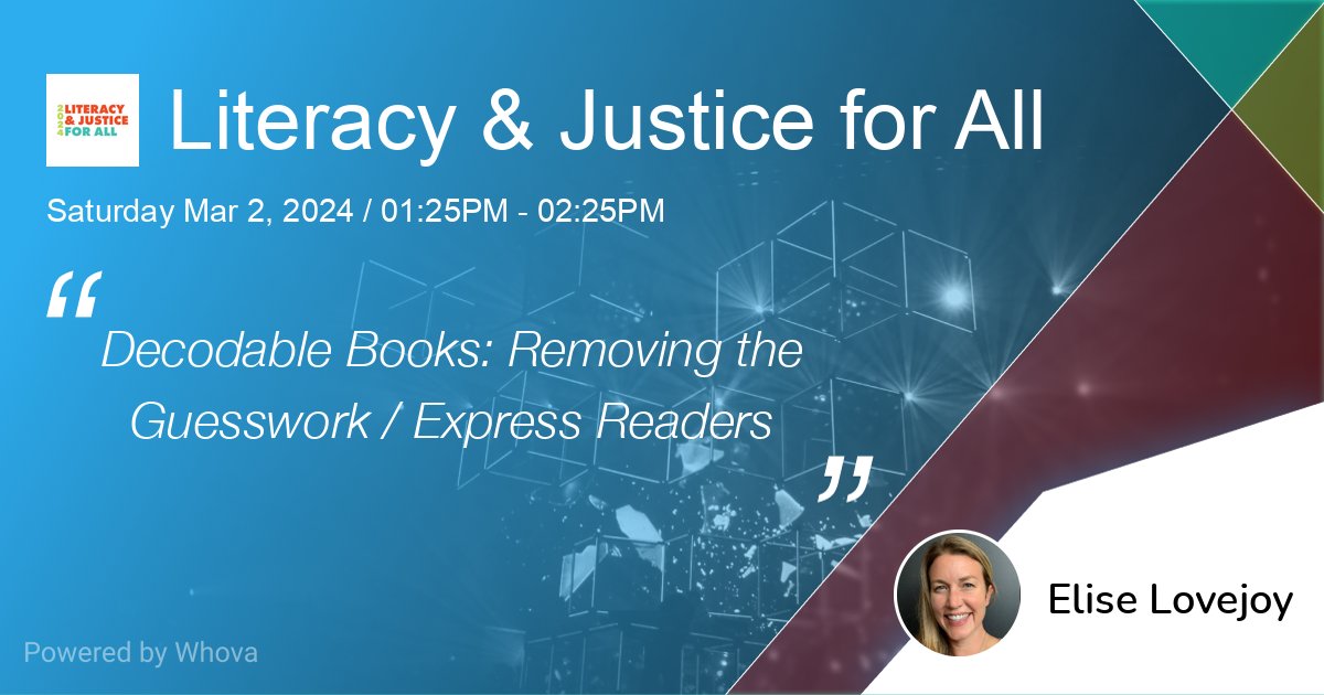 I'll be speaking at Literacy & Justice for All on Mar 01 - 02, 2024. I would love to see you there!🎉🎉 
Register here: whova.com/portal/registr… 
  - via #Whova Event Platform
 tinyurl.com/28yhdozv #LJ4ALL