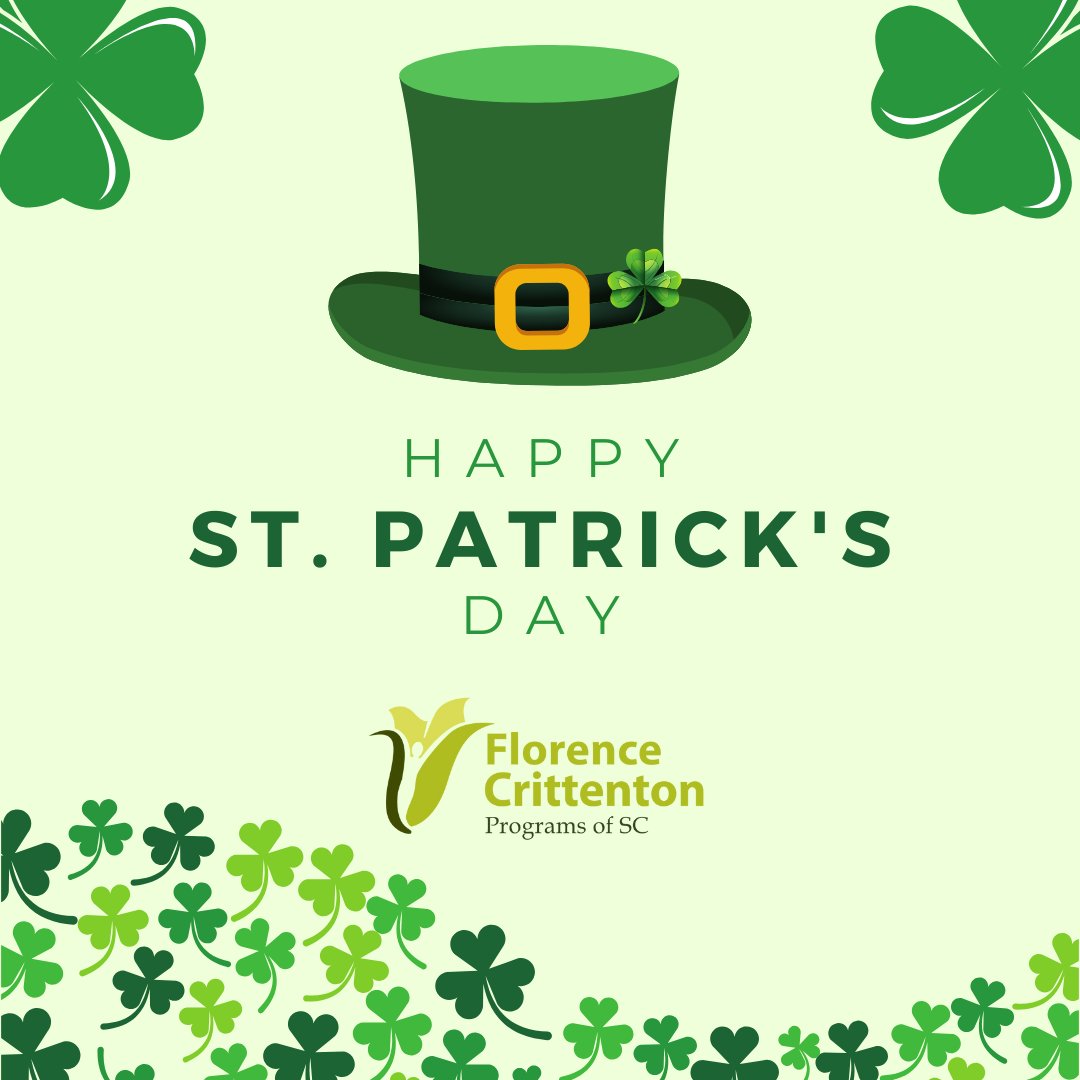 We are so LUCKY that we can help young women thrive each and every day and we are even luckier that we have such amazing donors, supporters, and volunteers who help us achieve our mission. Happy St. Patrick's Day from Florence Crittenton!

#fcpsc #stpatricksday #lucky