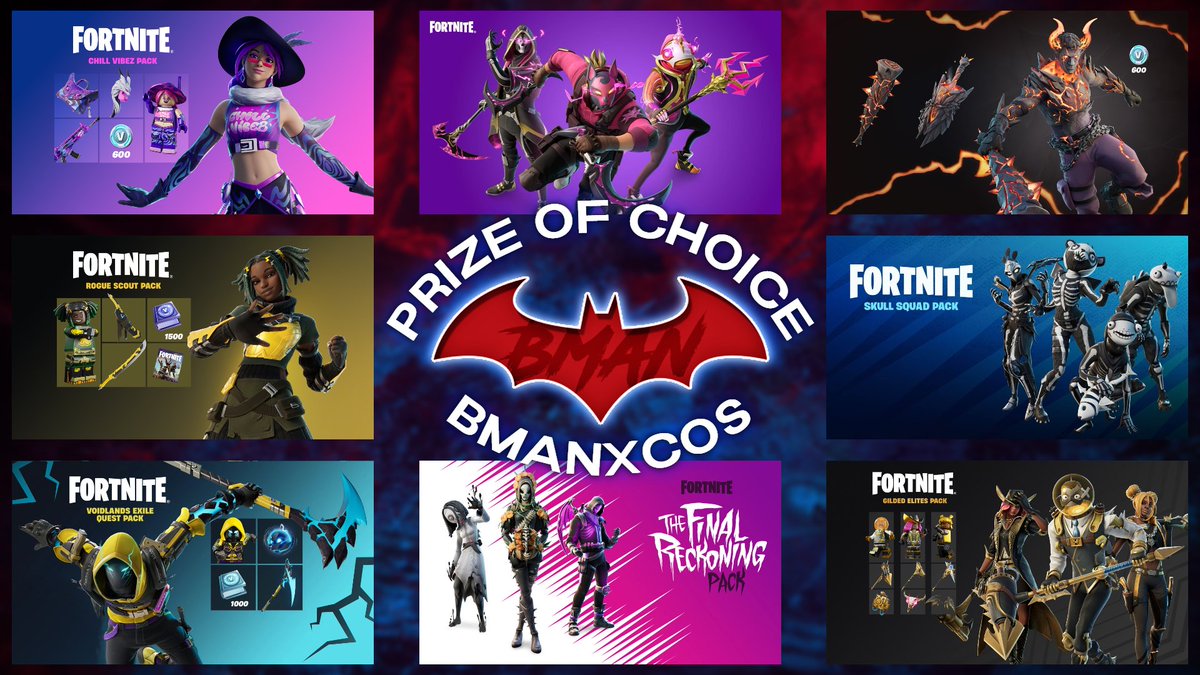 FORTNITE PACK OF CHOICE GIVEAWAY

TO ENTER:
- Repost
- Follow me &amp; <a href="/promoyourgame/">Promo Your Game</a> 
- Repost their pinned tweet

Ends in 24 hours, good luck! (Promo)