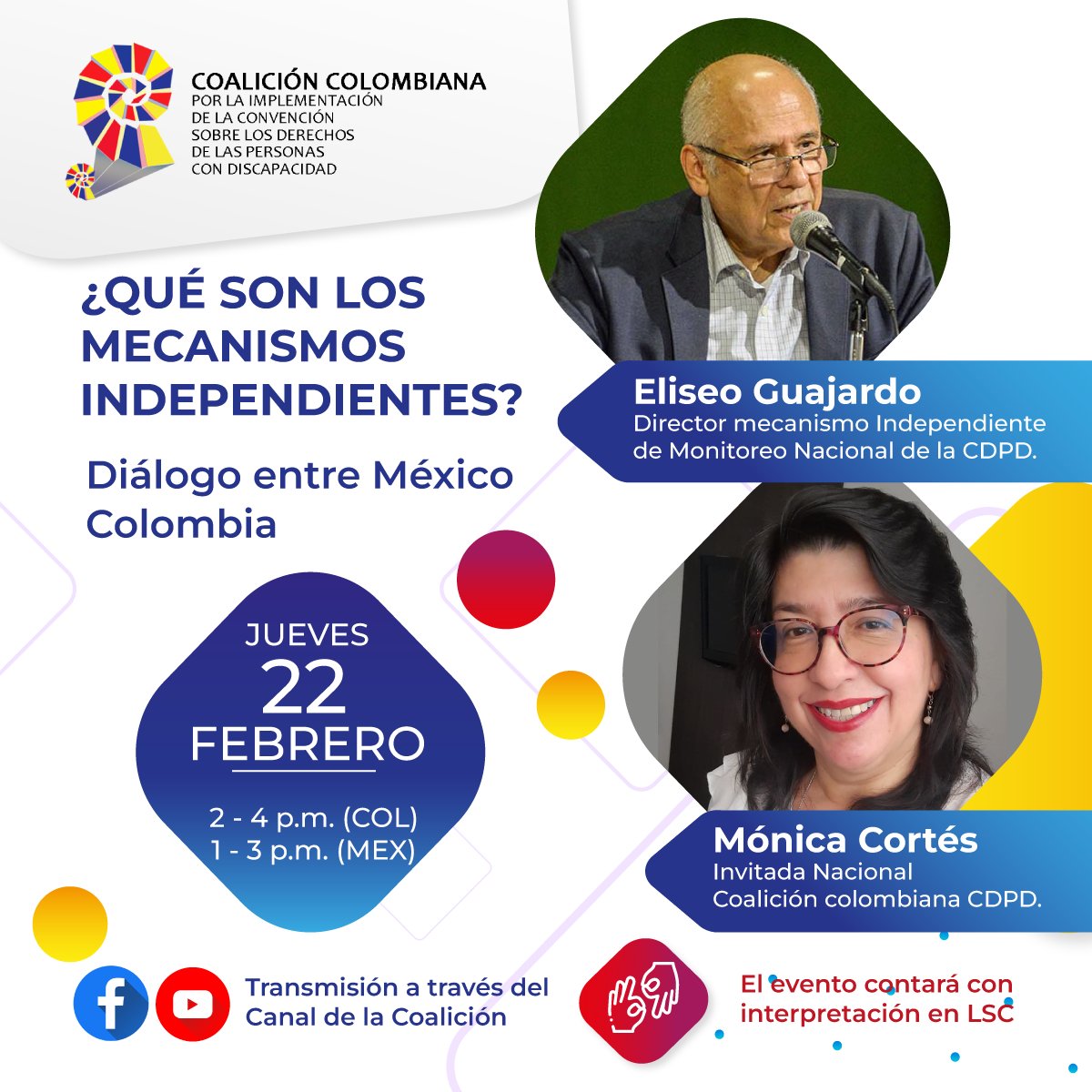 ¿Sabe qué es un mecanismo independiente y para qué sirve? Les invitamos a nuestro primer evento del año con un invitado de lujo: el Dr. Eliseo Guajardo, Director del Mecanismo Independiente de Monitoreo Nacional de la CDPD en México
¡Nos encontramos el 22 de febrero!