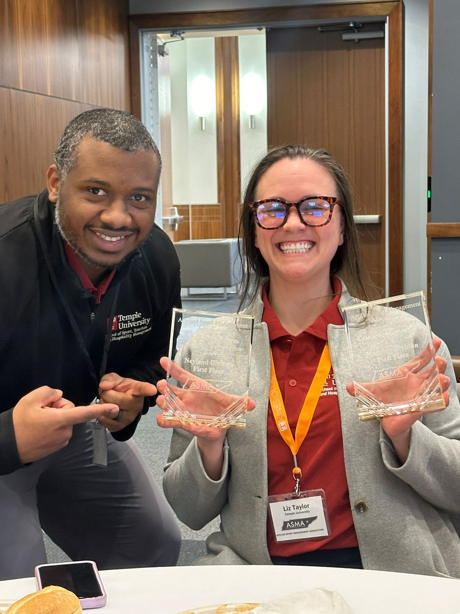 Get out your brooms. 🧹 🧹 @TempleSTHM students brought home first place in the UG and graduate divisions for the student case completion. Plus, Val won the graduate student research competition!