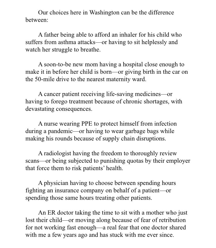 1. Perhaps nowhere are the stakes of <a href="/FTC/">FTC</a>’s work higher than in healthcare markets.

My remarks to <a href="/AmerMedicalAssn/">AMA</a> noted just some of the ways that policy choices about how to structure markets affect patients and healthcare workers:  ftc.gov/news-events/ne…