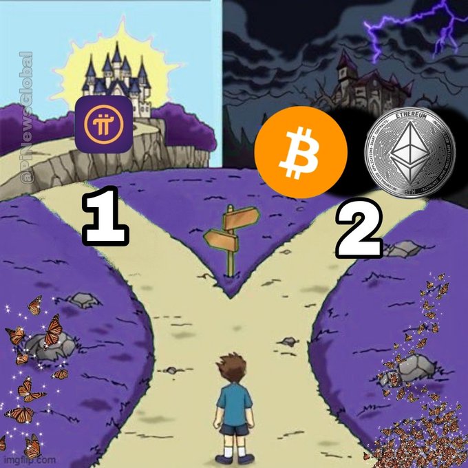Which route would you choose?  𝟭 𝗼𝗿 𝟮 ?  #PiNetwork #Bitcoin📷 #Ethereum $BTC $ETH #Crypto #Blockchain #BTC📷 #ETH 

HAx3 LOL