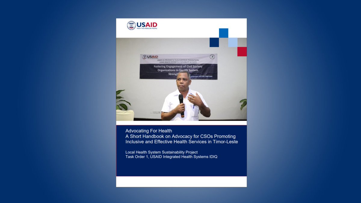 Discover the vital role of civil society organizations in health system strengthening. In #TimorLeste, LHSS partners with CSOs to enhance policy-making and health governance. Dive into our handbook for insights!  <a href="/USAID_HSSATL/">USAID Health System Sustainability Activity</a> <a href="/fongtil3/">fongtil</a> <a href="/MdSTimorLeste/">Ministério da Saúde</a> 

👉🏽 bit.ly/3uDMFpx
