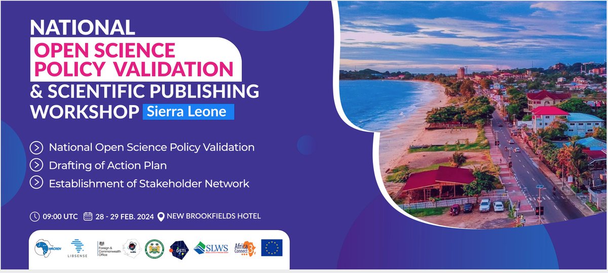 So excited about our upcoming workshop for National Open Science policy validation & scholarly publishing. Visit indico.wacren.net/event/191/ for more information. @DSTISierraLeone @MoCTI_SL @techhigheredu @FCDOGovUK @WACREN