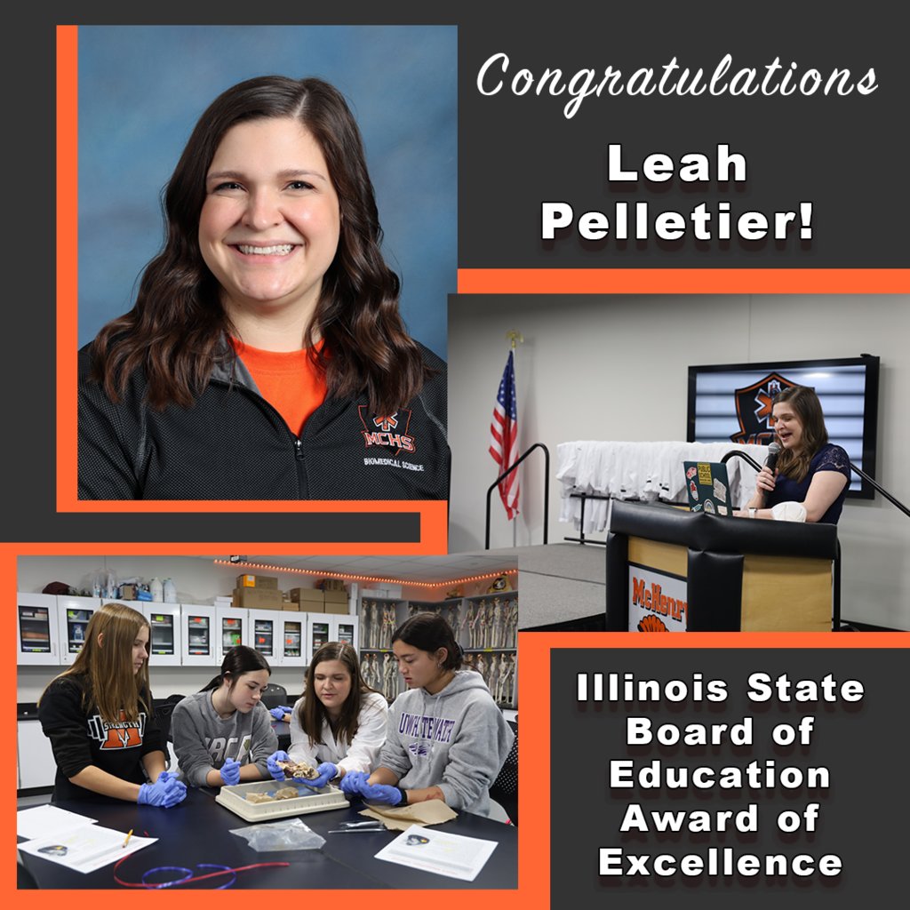 🏆 Biomedical Science Instructor Leah Pelletier earned an Award of Excellence from the Illinois State Board of Education for her work teaching as well as growing the  biomedical science program.
Read more:
dist156.org/article/1464805
(Link in bio)
#TOYTWE24