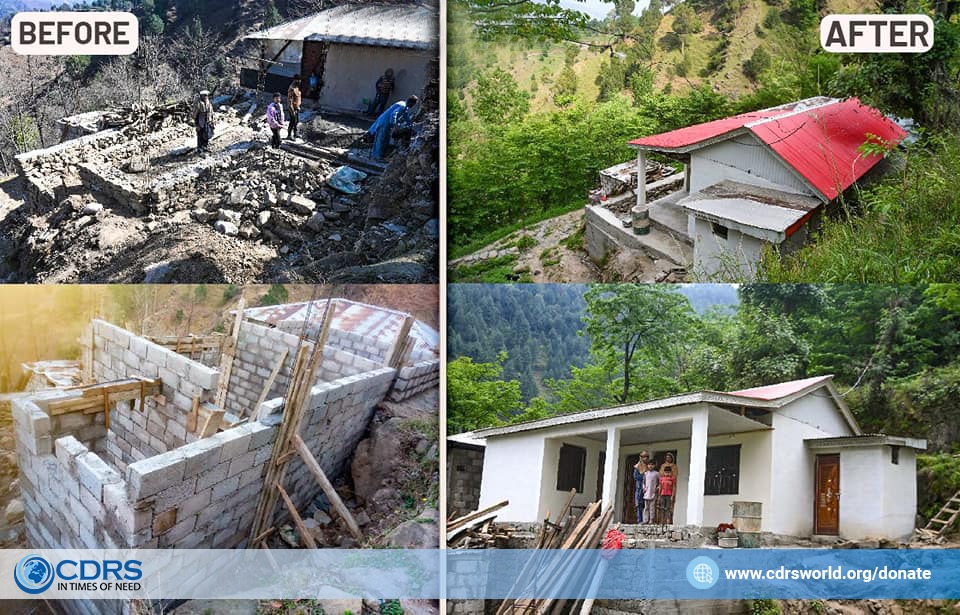 CDRSWORLD's tweet photo. We are delighted to announce the completion of a new home for a brave widow, Mrs. Riyasat Ali, and her two precious children in Hattian Bala, AJ&amp; K. 
#DonationsInPakistan #donate #helping #helpinghands #charity #charitypakistan #humanitarianwork #socialwork #charitywork #CDRS https://t.co/FOew7hVdku
