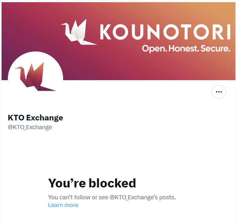 RealFutureStork's tweet photo. @0xZogG @KTO_Exchange Yeah! I thought #KTO were #Open #Honest #Secure but for asking questions and highlighting the etherscan txns, I am now blocked from the #X account and banned from Discord. https://t.co/skPrKKuW5W