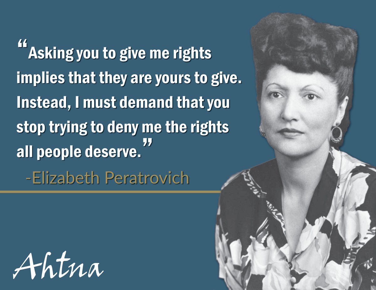 Today marks a day in which we honor one of Alaska's greatest civil rights activists and leaders. Elizabeth Peratrovich worked tirelessly on behalf of Alaska Natives and was a driving force behind Alaska’s first anti-discrimination law back in 1945.