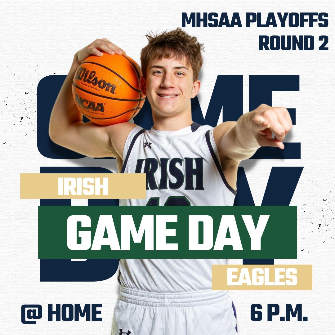 Come out and support your Varsity Irish Basketball team TOMORROW night as they take on the Pike County Eagles in the 2nd Round of the MHSAA Playoffs! Tip off is at 6 p.m. 

Admission is $10 or MHSAA State Pass