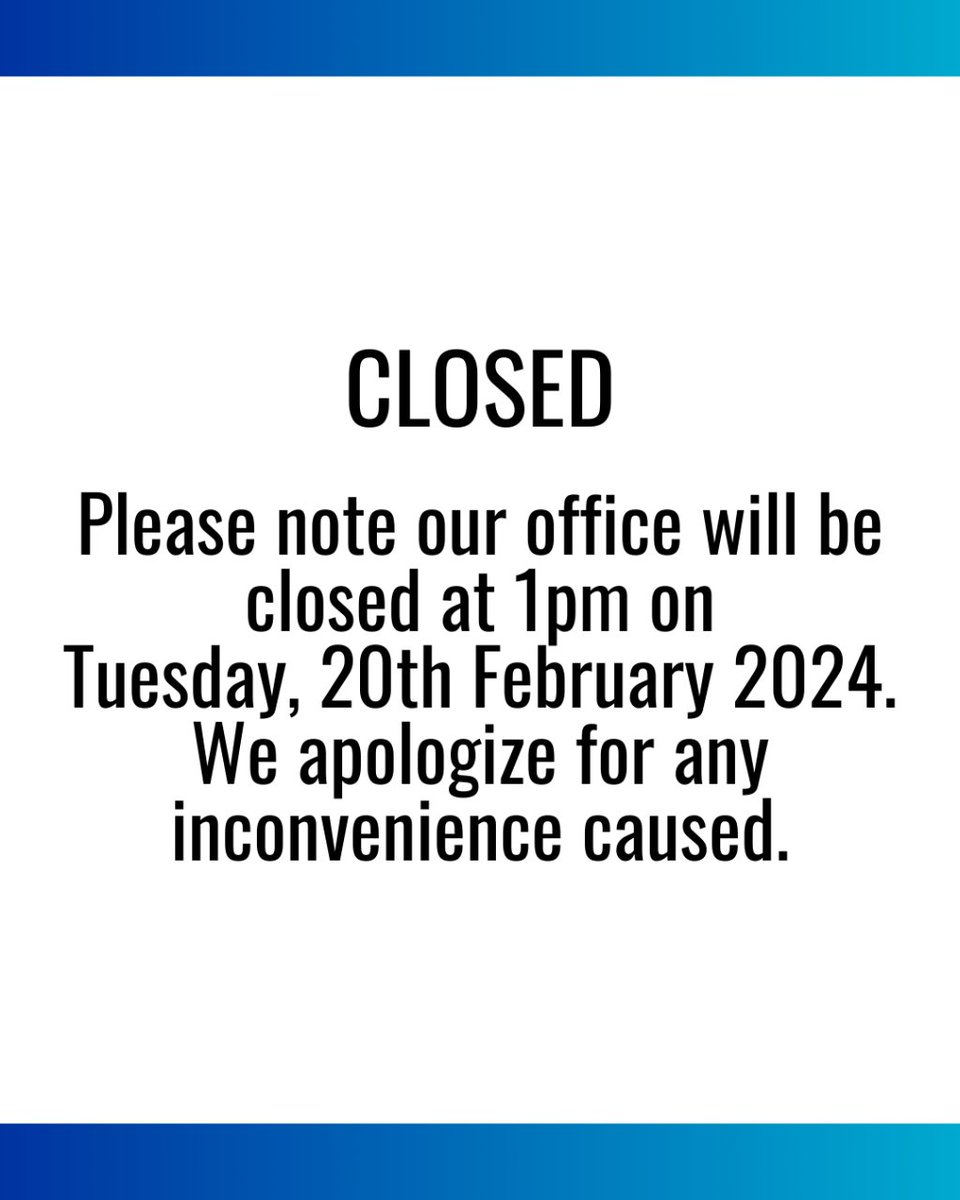 coscap's tweet image. 🕐 Notice: Please be informed that the COSCAP office will be closing at 1pm on Tuesday, February 20th, 2024.

We apologize for any inconvenience this may cause and appreciate your understanding. Thank you! 🕐