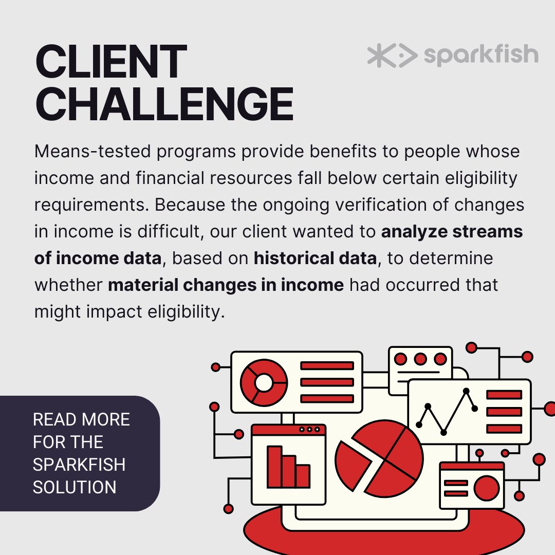 sparkfish's tweet image. Our team investigated several available algorithms to analyze streams of payments to identify changes in an individual’s income based on current and historical data. 

Read for the results and solution: sparkfish.com/contact/

#analyticscasestudy #dataanalytics #meanstested