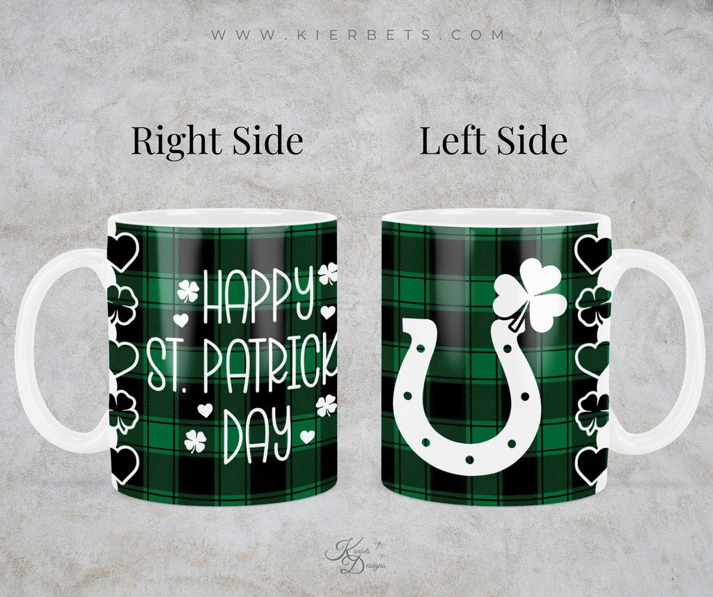 kierbets's tweet image. Colorful dark green and black plaid Happy St. Patrick's Day mug with Shamrocks and Lucky Horseshoe. 
l8r.it/H6WQ

#stpatricksday #greenplaid #Irish #Celtic #hotcocoa #teadrinker #coffee #tea #coffeelover #hearts #mugs #ceramic #dishwashersafe #Microwaveable #gnomes