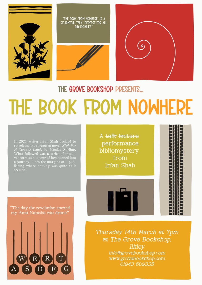 We'll be talking about the journey we took when we published Monica Stirling's wonderful 'Sigh For A Strange Land,' at @GroveBookshop on March 14th.