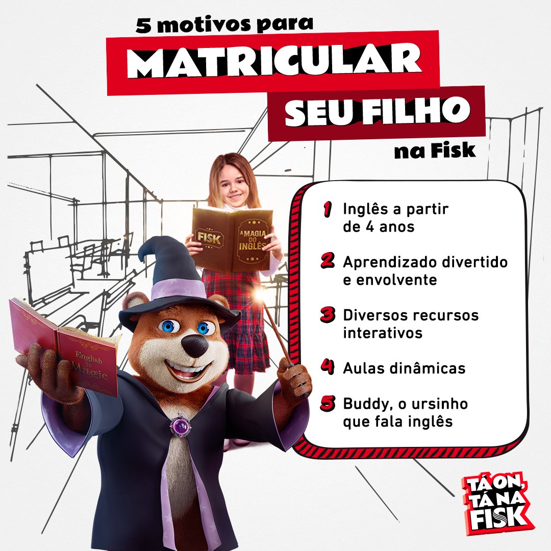 fiskoficial's tweet photo. Desperte o potencial do seu pequeno com a Fisk! ✨🌈

#InglêsParaCrianças #MatrículasAbertas #InstaFisk #TáOnTáNaFisk https://t.co/KYFt67Bddx