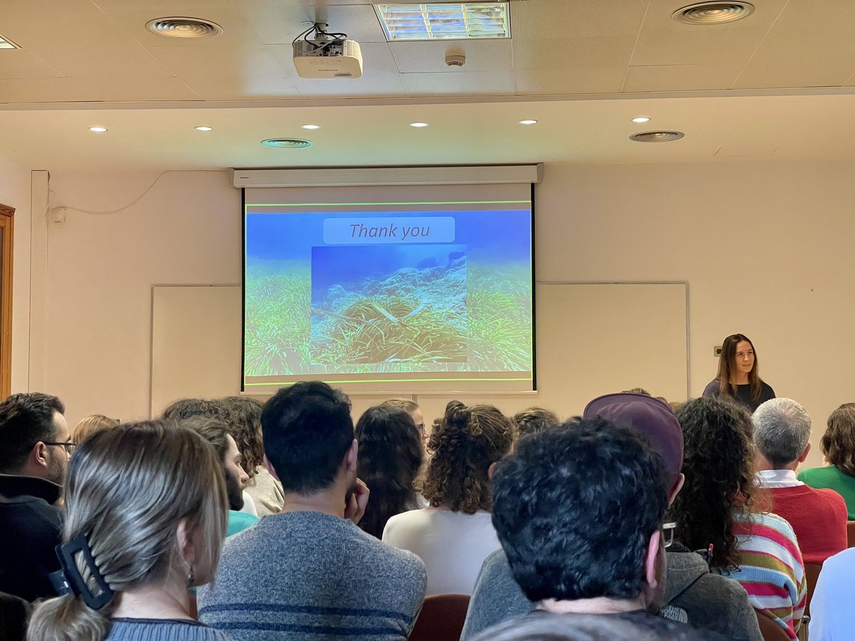 Great talk by <a href="/JuliaCFP/">Julia Castro-Fernández</a> on the nursery role of restored Posidonia oceanica meadows in Mallorca <a href="/IMEDEA_UIB_CSIC/">IMEDEA (UIB-CSIC)</a>