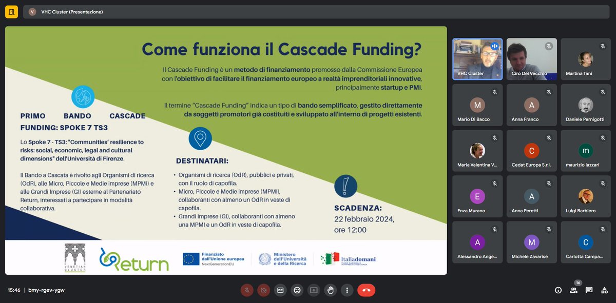 V_Cluster's tweet photo. 📌RETURN - Spoke 7 TS3 Prossimo appuntamento: 23/02/24 dalle 15.30 alle 16.30
📝Iscriviti: https://t.co/gEvAubHJPl
💡Scrivi a segreteria@venetiancluster.eu per fissare una consulenza One-to-One.
👉Riguarda la diretta: https://t.co/Fw6Iqfm11K
#progettoreturn #progettazione #pnrr https://t.co/tXo5vyH4cU