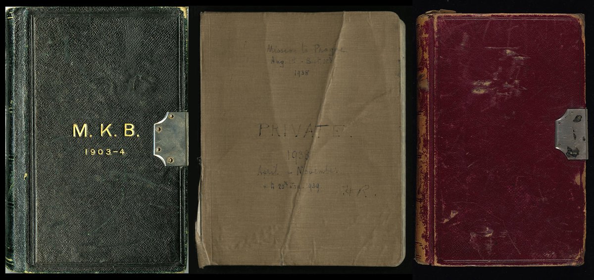 ncllibspeccoll's tweet photo. Diaries come in many shapes and sizes, often holding secrets of their author's lives.

Here are 3 of the many diaries in our collection catalogues which you can search via our website: https://t.co/SlFbszCtGg 

#EYASecrets #ExploreYourArchive
[ref:CPT/2/1/9, WR Add.A/13, GB/2/6] https://t.co/a2nh9FU61P