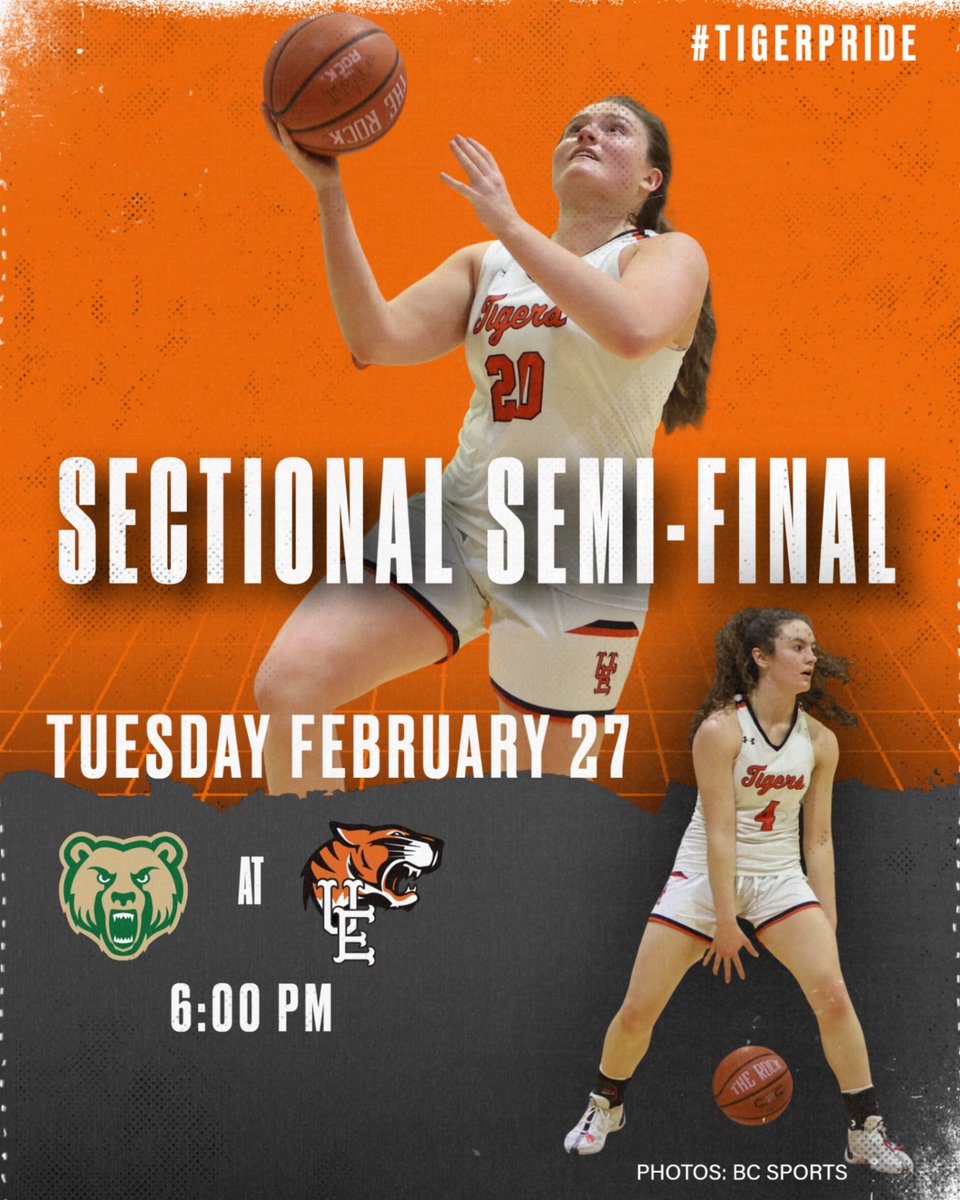 Mark your calendars and come support our student-athletes as they take the court against #ourfriendsacrosstheriver #TigerPride