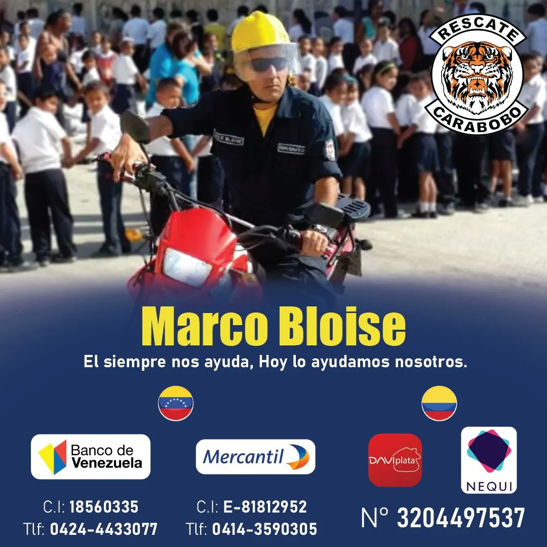rescatecarabobo's tweet image. Con tu aporte estarás ayudando a salvar la vida de alguien que ha salvado a muchos. 
Apóyanos en esta campaña para ayudar a uno de los mejores rescatistas de Venezuela.