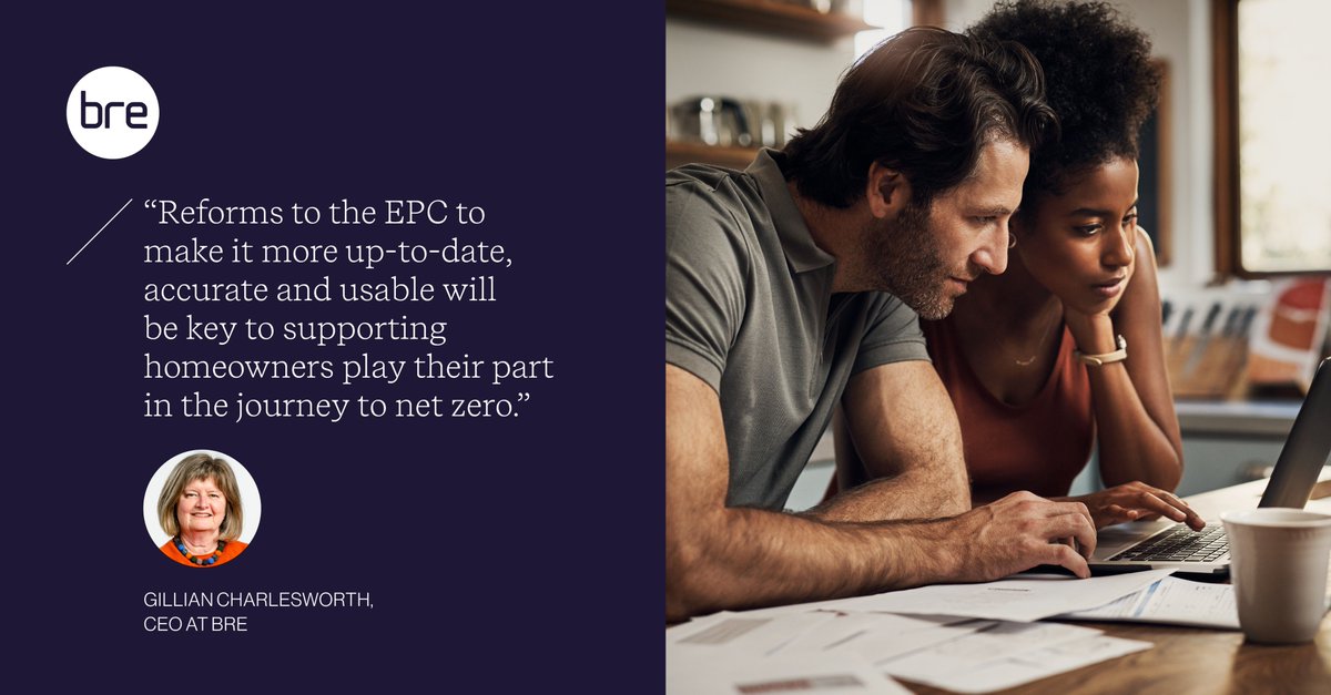 🔊"Reforms to the Energy Performance Certificate (EPC) to make it more up-to-date, accurate &amp; usable will be key to helping homeowners in their #netzero journey."

📄Our report outlines recommendations on developing #EPCs for existing homes:
bregroup.com/press-releases… <a href="/charlesworthg/">Gillian Charlesworth</a>
