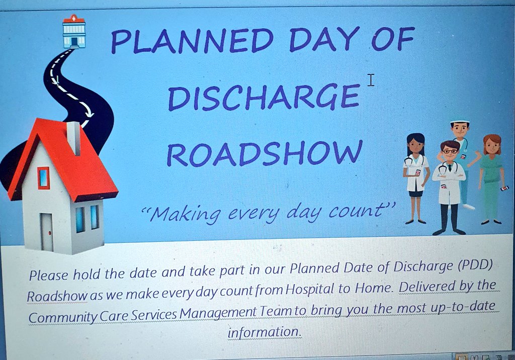 Lyndseydunn7's tweet photo. Great Start to our Roadshows 2day at  Cameron Hospital, Head of Service @LynneGarvey highlights key messages for person centred discharge planning. #Timenotourstoprescribe 
#makeverydaycount 
#dischargeplanningtogether 
Next Stop Queen Margaret 
@FifeHSCP @FHSCPNursing @nhsfife https://t.co/gnPtcUtqj2